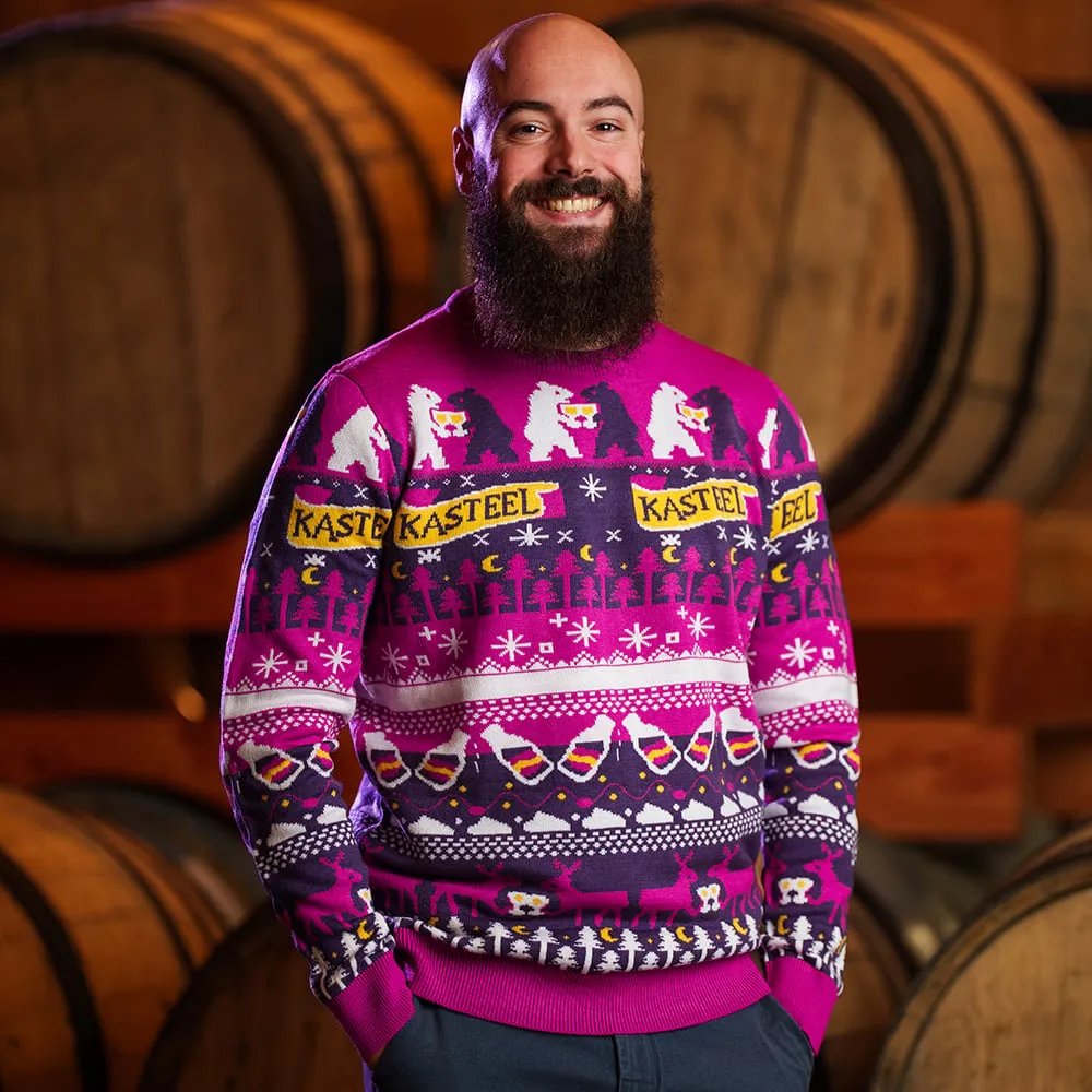 Kasteel Rubus pull de Noël violet acrylique doux