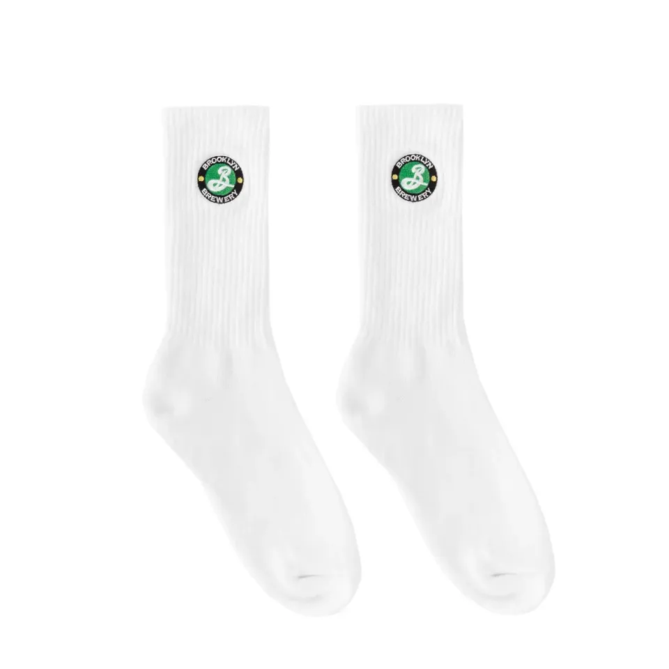 Brooklyn Brewery chaussettes blanches coton taille unique