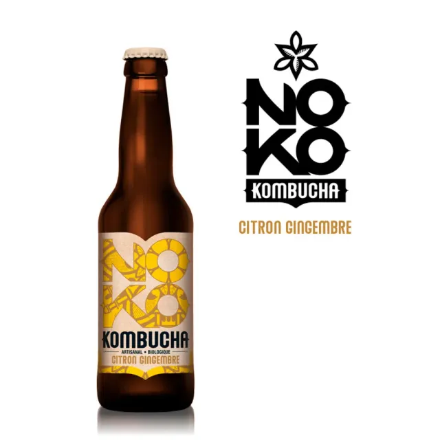 Anosteke Noko Citron Gingembre kombucha 33cl bio