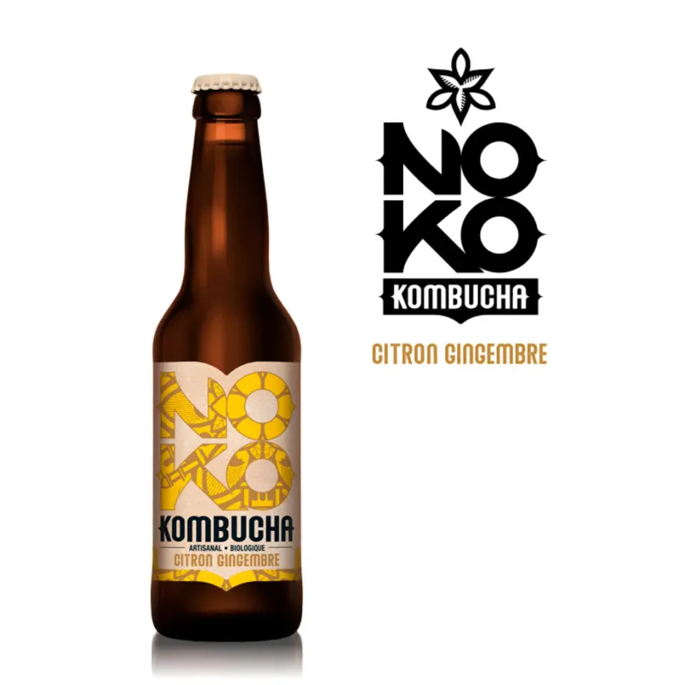 Anosteke Noko Citron Gingembre kombucha 33cl bio