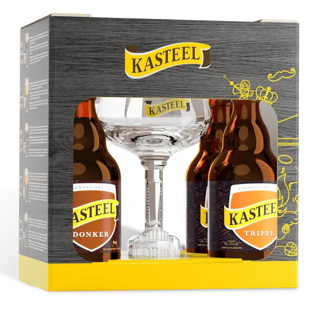 Kasteel Tripel Donker coffret bières 4x33cl + verre 11%