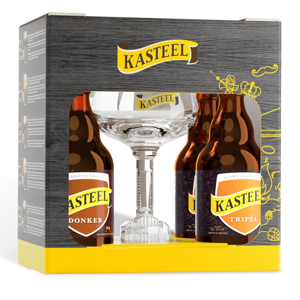 Kasteel Tripel Donker coffret bières 4x33cl + verre 11%