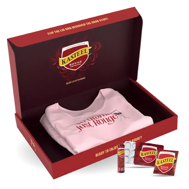 Kasteel Rouge T-shirt femme rose coffret coton