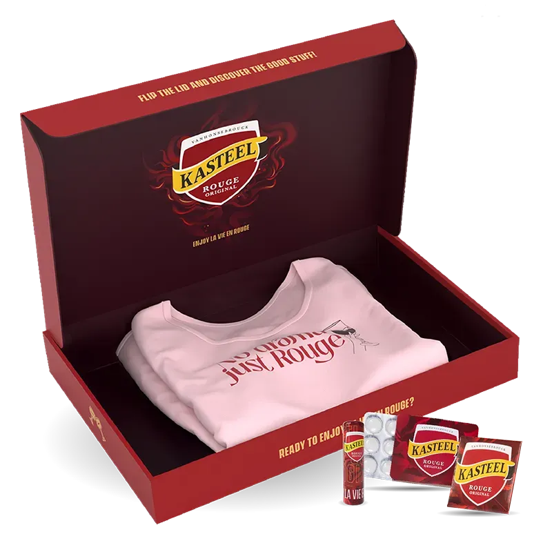 Kasteel Rouge T-shirt femme rose coffret coton