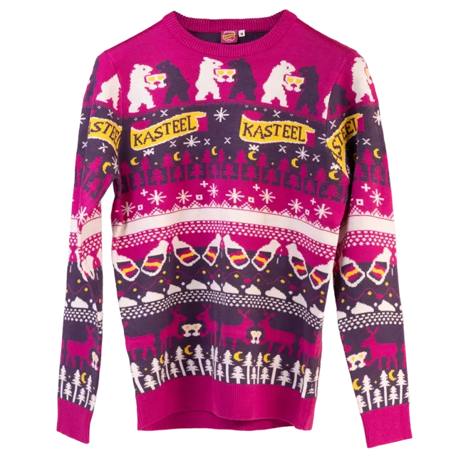 Kasteel Rubus pull de Noël violet acrylique doux