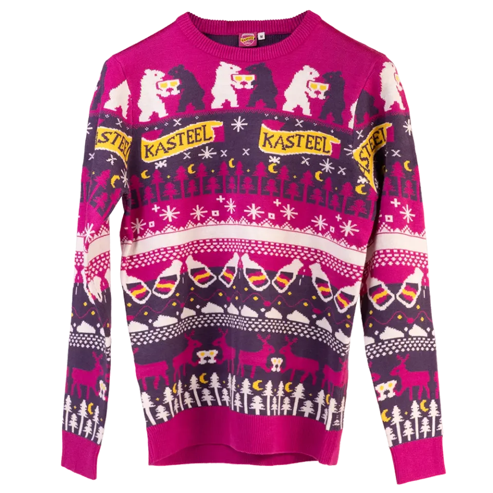 Kasteel Rubus pull de Noël violet acrylique doux