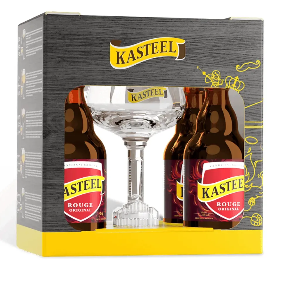 Kasteel Rouge Original coffret 4x33cl + verre
