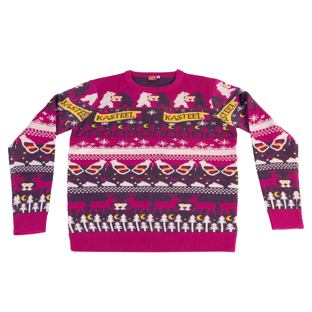 Kasteel Rubus pull de Noël violet acrylique doux