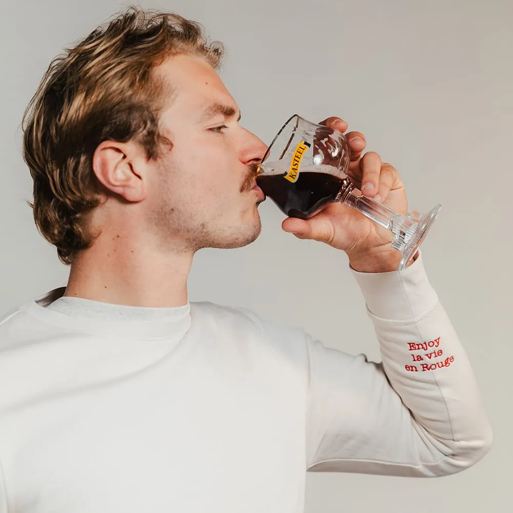Kasteel Rouge Enjoy sweat blanc coton brodé