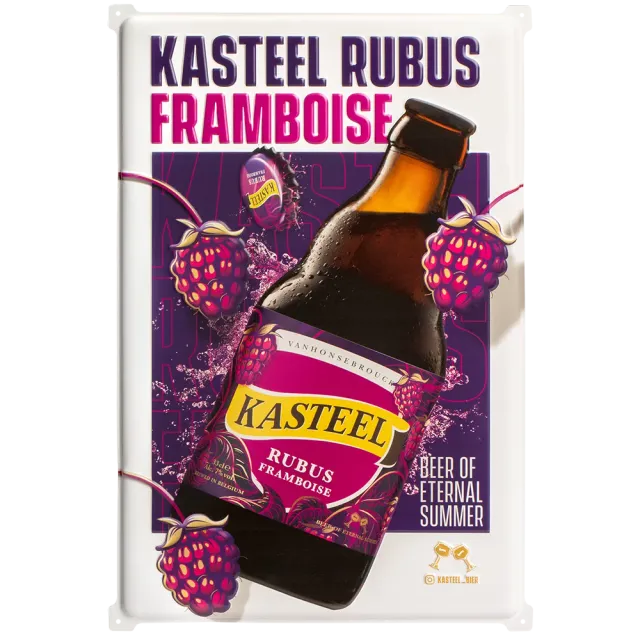 Kasteel Rubus Framboise plaque métal 40x60