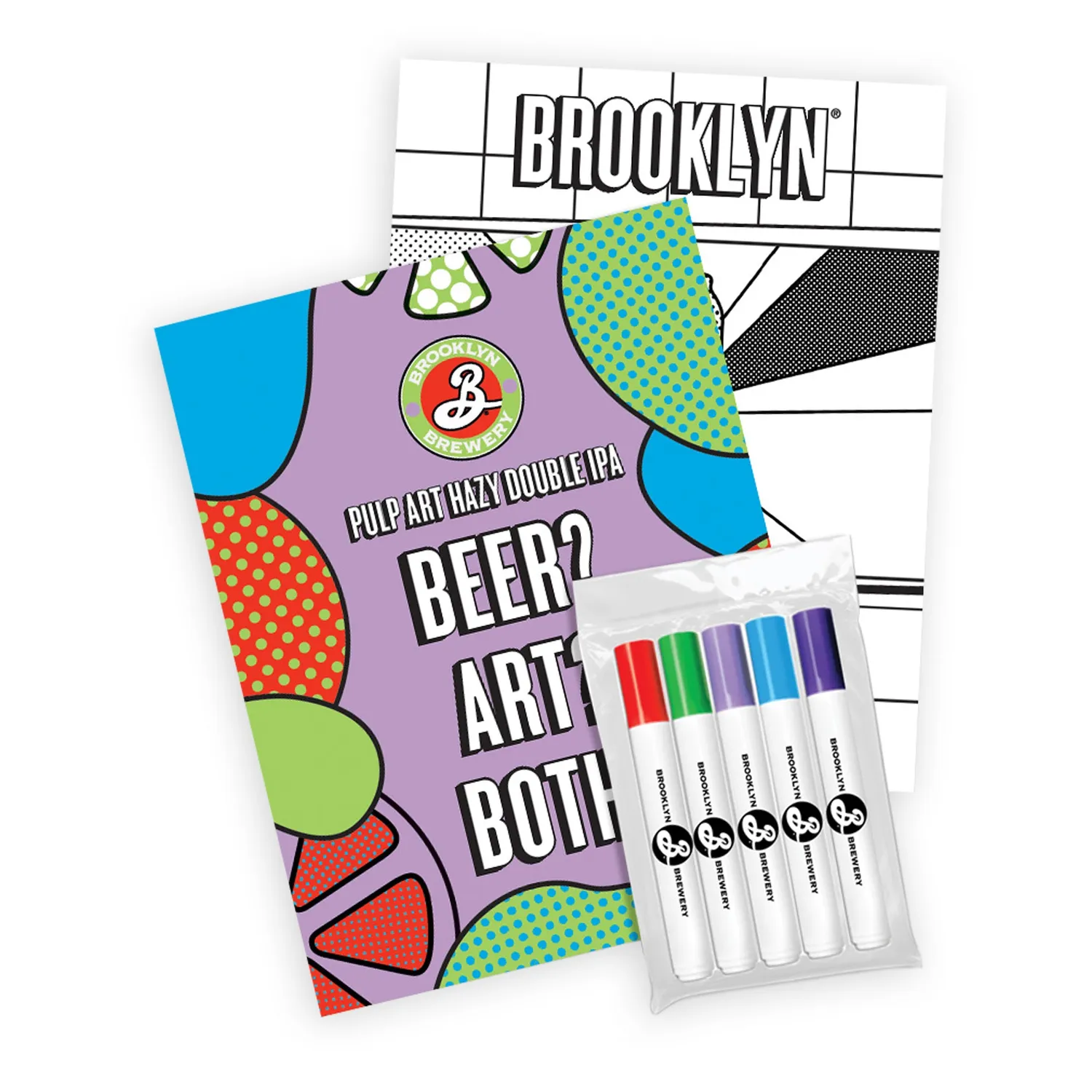 Brooklyn Pulp Art livre de coloriage + feutres