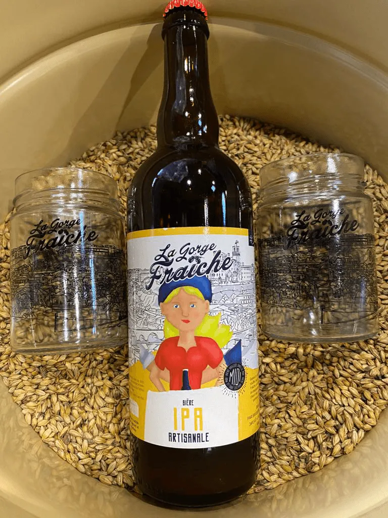 La Gorge Fraîche Coffret Bière IPA 75cl + 2 verres houblonnée