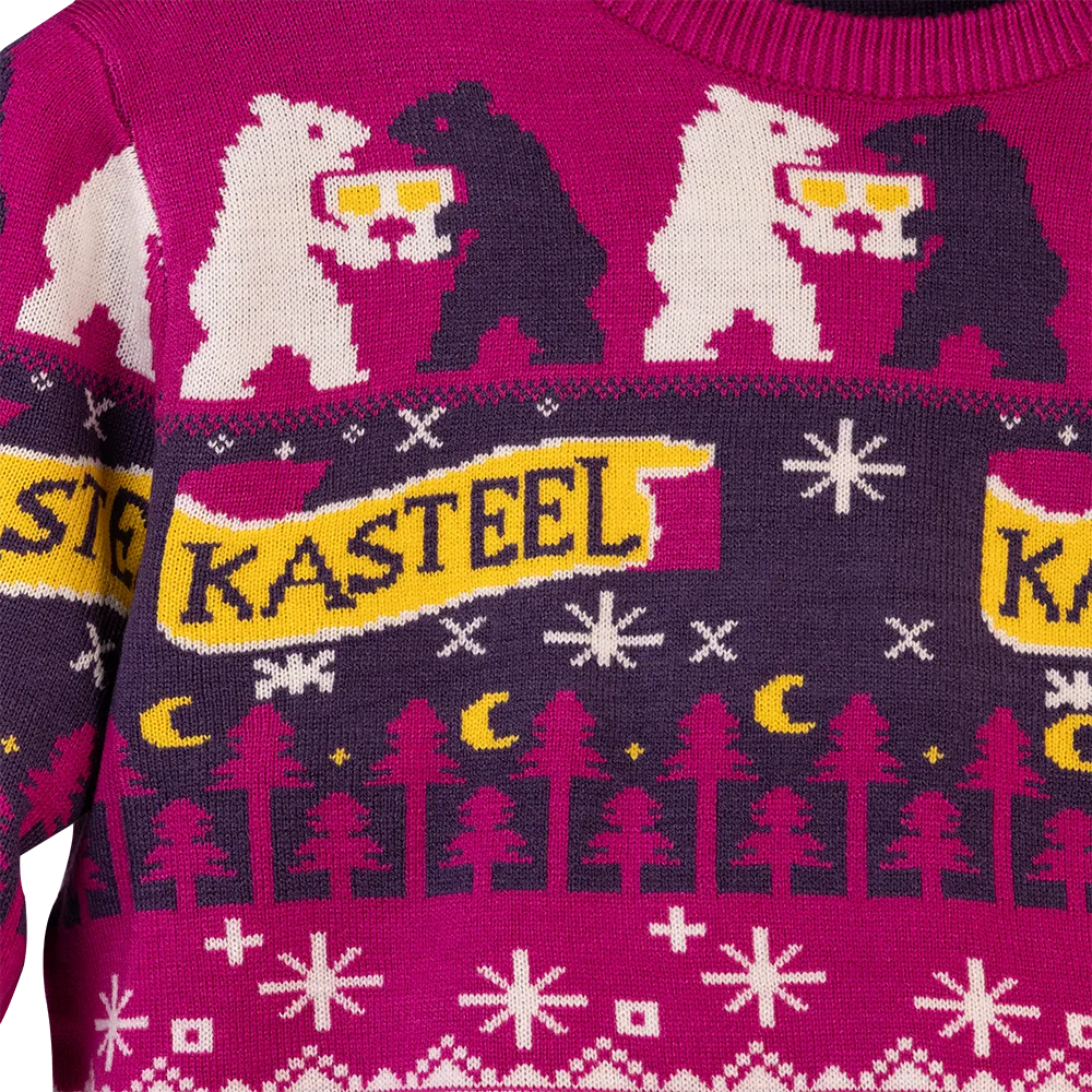 Kasteel Rubus pull de Noël violet acrylique doux
