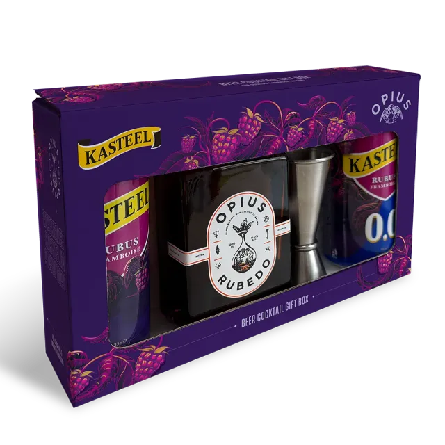 Kasteel Opius coffret cocktail framboise Rubus Rubedo