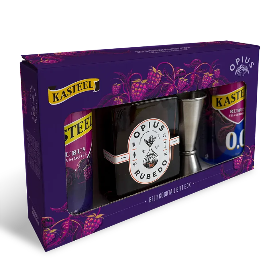 Kasteel Opius coffret cocktail framboise Rubus Rubedo