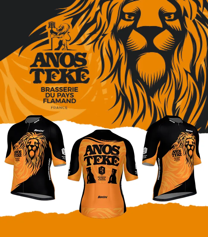Brasserie du Pays Flamand maillot vélo orange homme