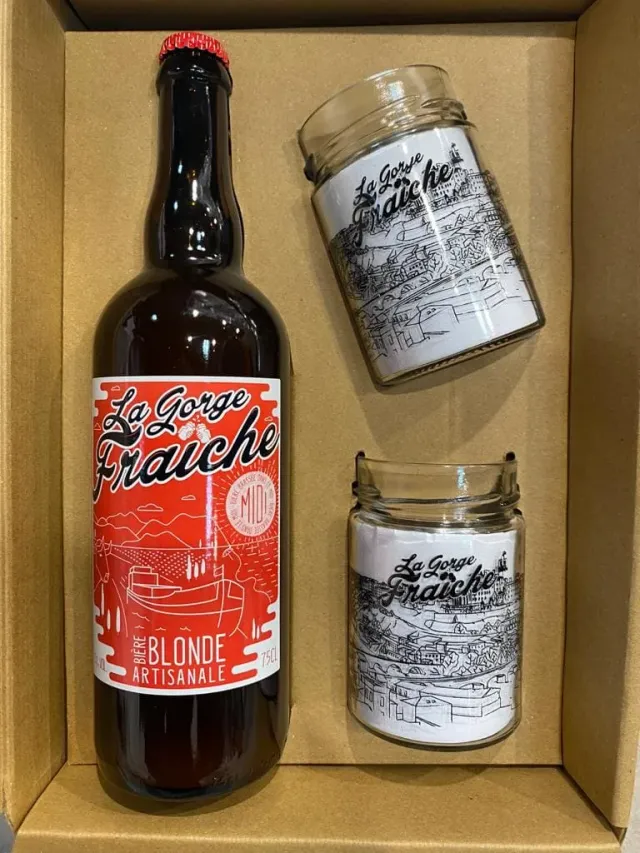 La Gorge Fraiche coffret biere blonde 75cl + 2 verres