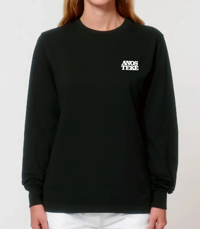 Anosteké sweat unisexe coton gris logo brassé