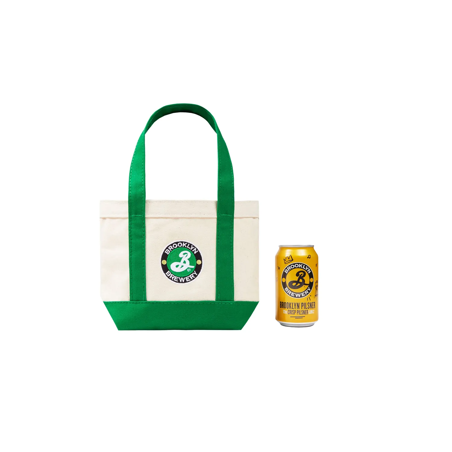 Brooklyn Brewery mini tote bag toile logo brodé