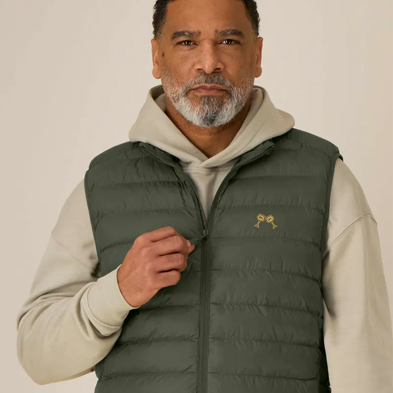 Kasteel Bodywarmer gilet kaki matelassé sans manches