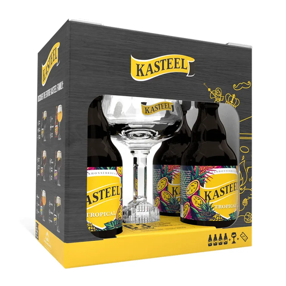 Kasteel Tropical coffret bière 4x33 cl + verre