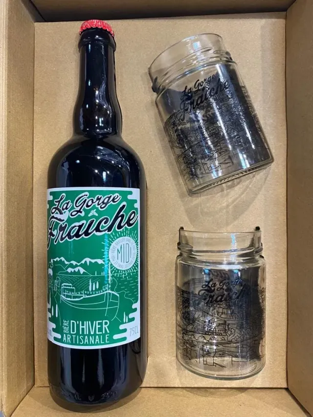 La Gorge Fraîche Coffret Bière Ambrée 75cl + 2 verres ambrée