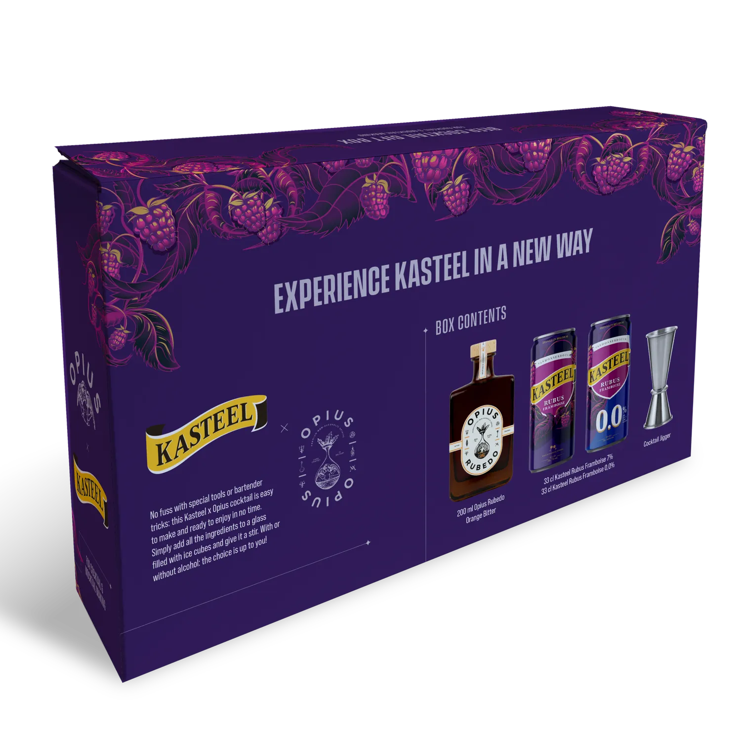 Kasteel Opius coffret cocktail framboise Rubus Rubedo
