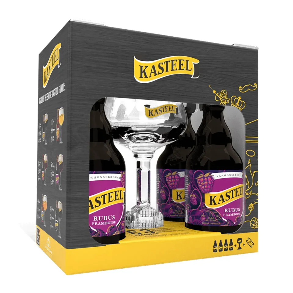 Kasteel Rubus Framboise bière fruitée 4x33cl+verre