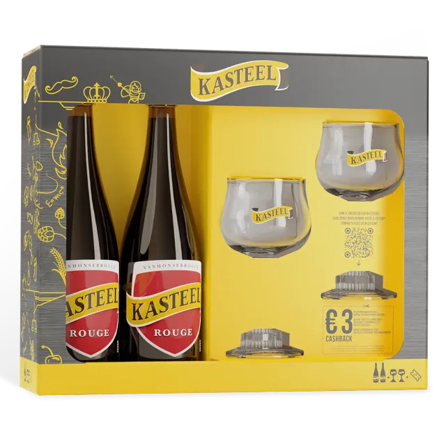 Kasteel Rouge Original coffret 2x75cl + 2 verres