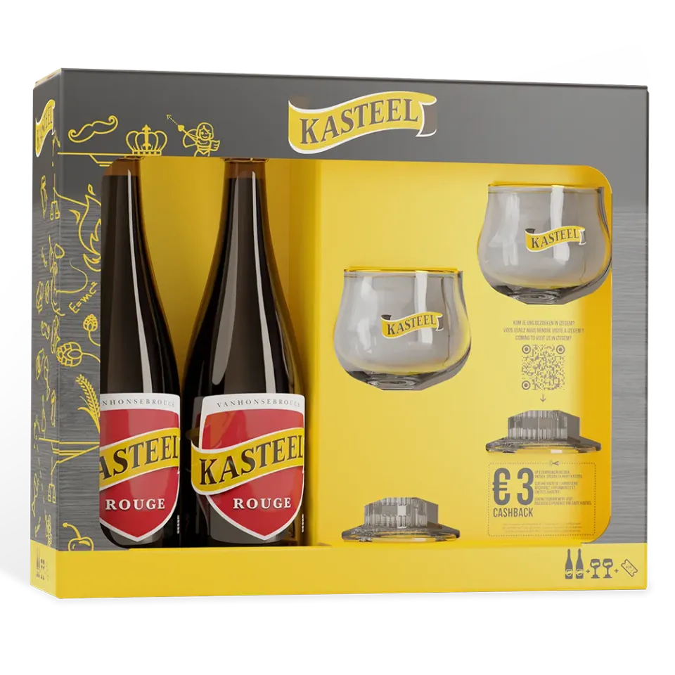Kasteel Rouge Original coffret 2x75cl + 2 verres