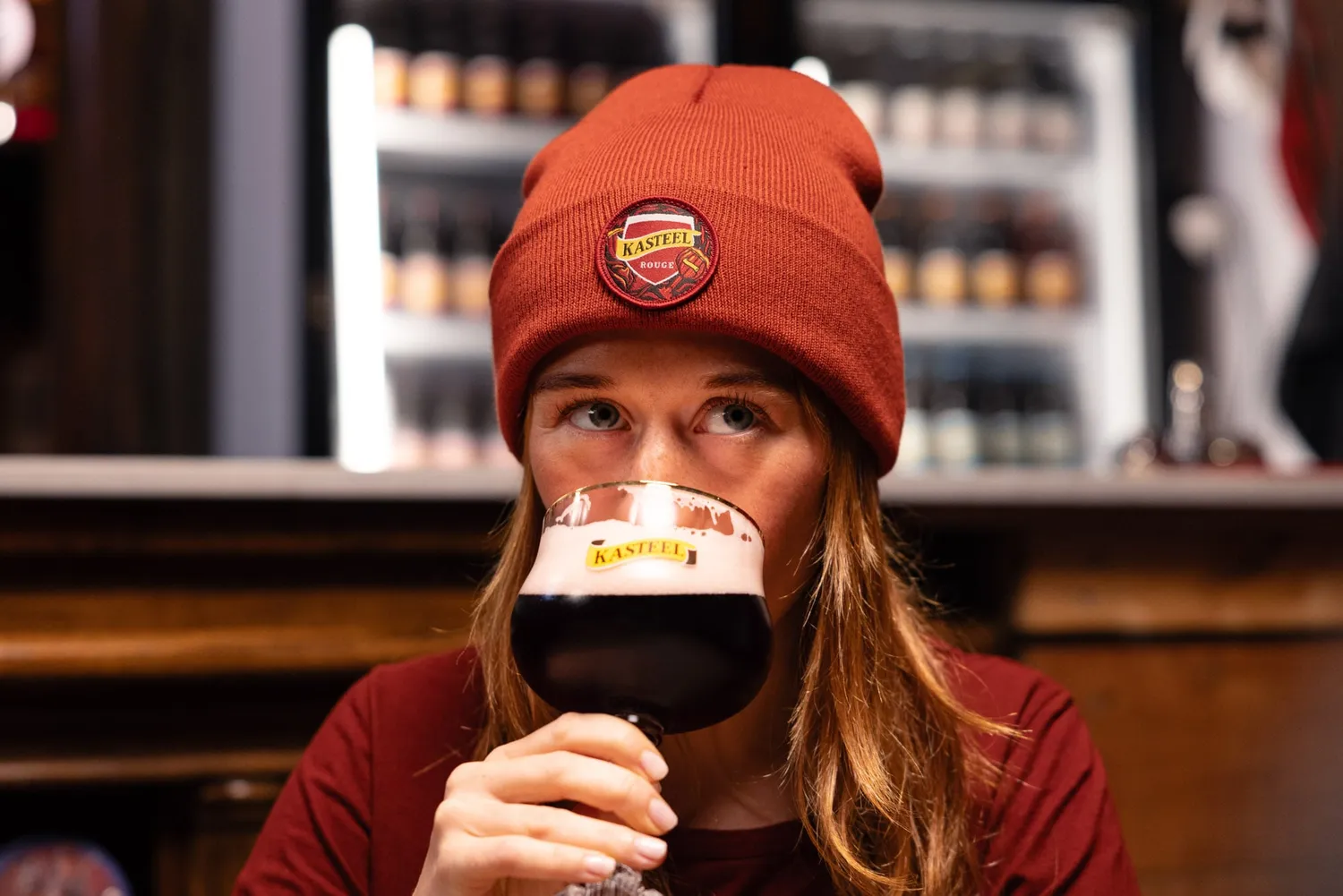 Kasteel Rouge bonnet rouge acrylique chaud