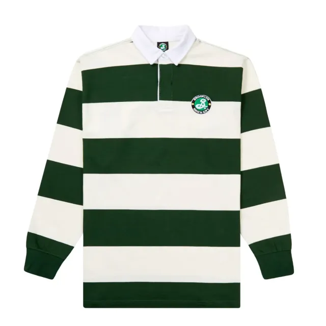 Brooklyn Brewery shirt rugby rayé coton brodé