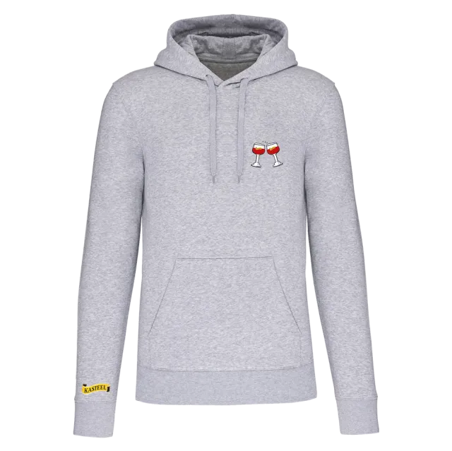 Kasteel Rouge sweat capuche Cheers gris coton bio