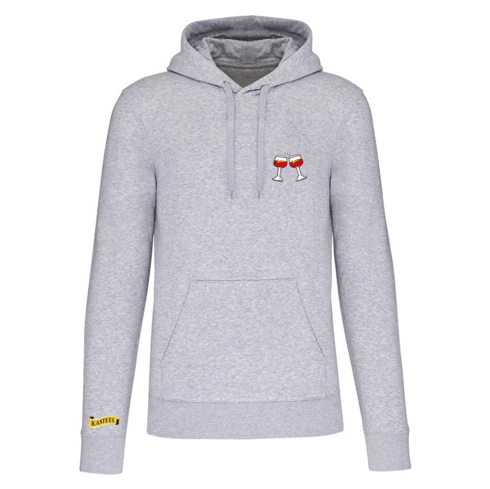 Kasteel Rouge sweat capuche Cheers gris coton bio