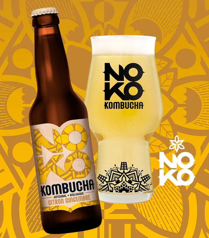 Anosteke Noko Citron Gingembre kombucha 33cl bio