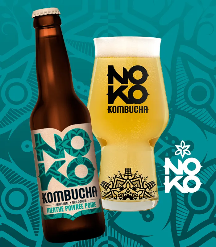 Noko menthe poivrée poire kombucha bio