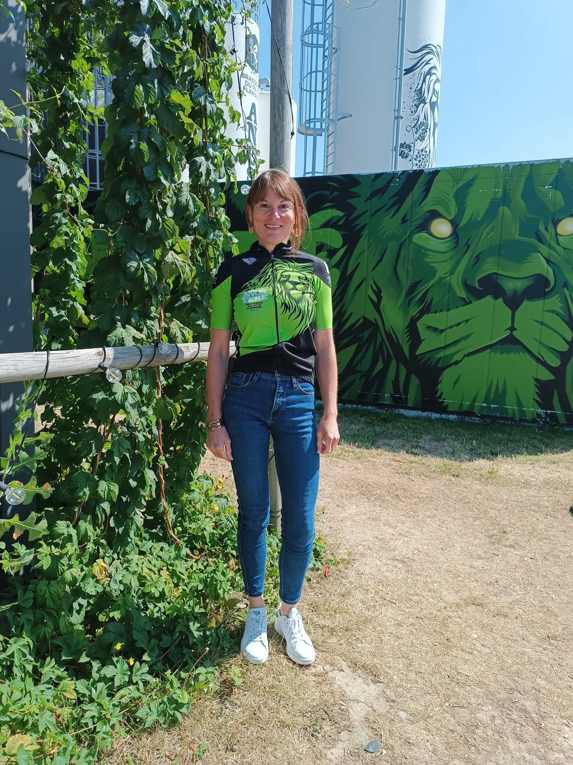 Anosteke Maillot Vélo Vert Femme Manches Courtes 3 poches