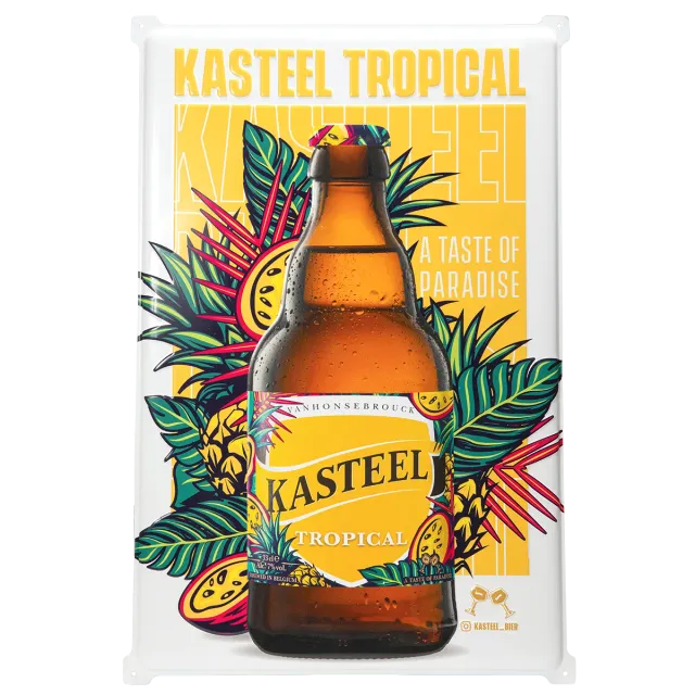 Kasteel Tropical plaque murale métal 40 x 60 cm
