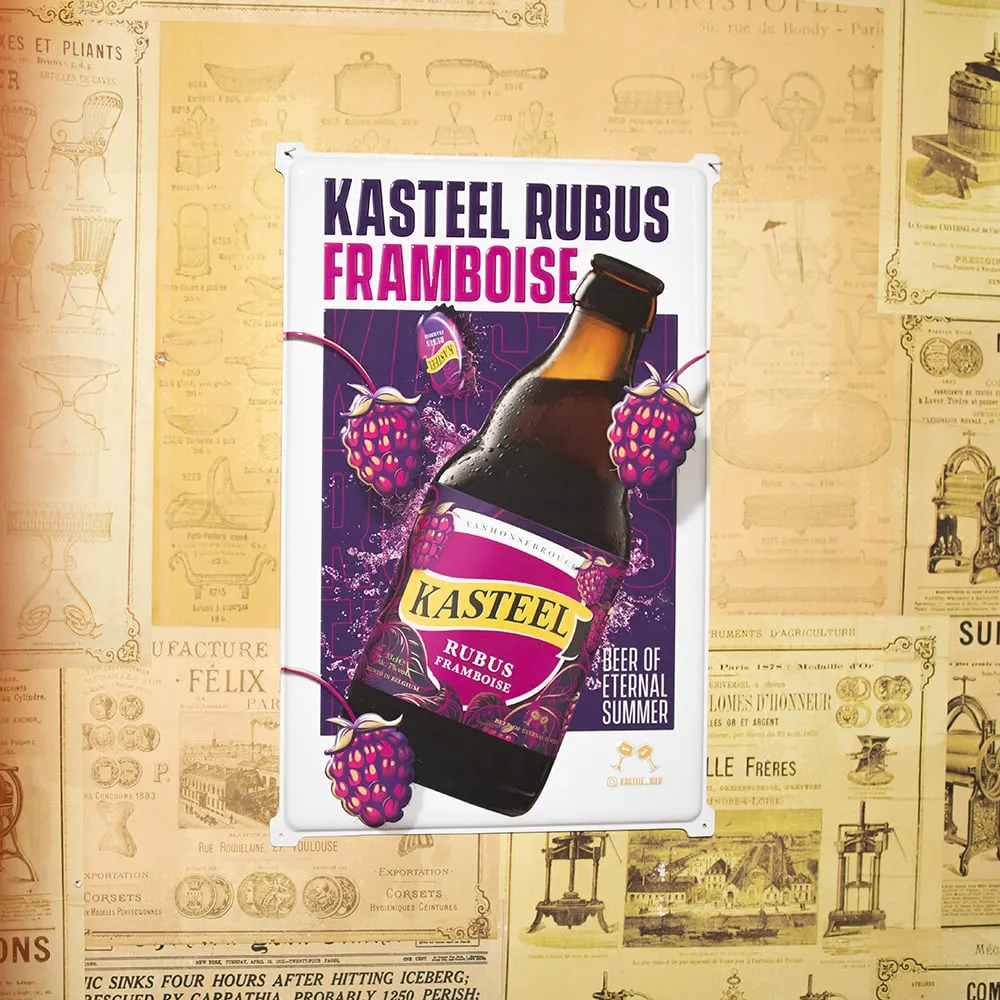 Kasteel Rubus Framboise plaque métal 40x60