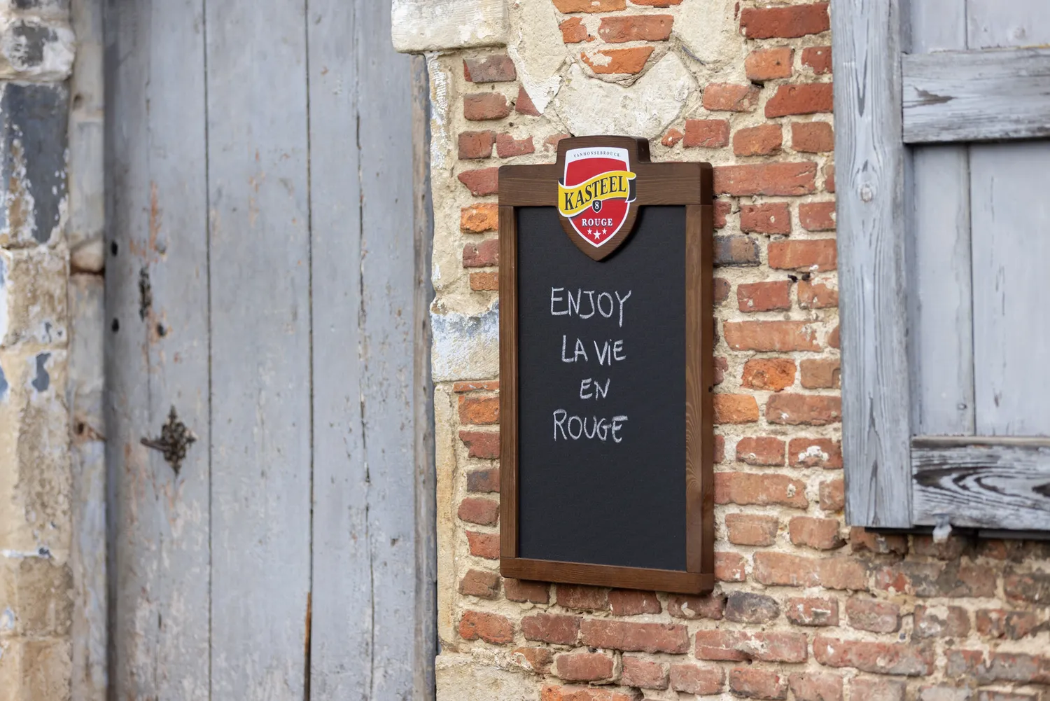 Kasteel Rouge ardoise murale 64x40 cm craie