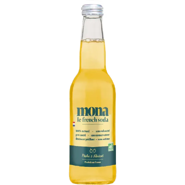 BAPBAP Mona Pêche Abricot soda 12 x 33 cl
