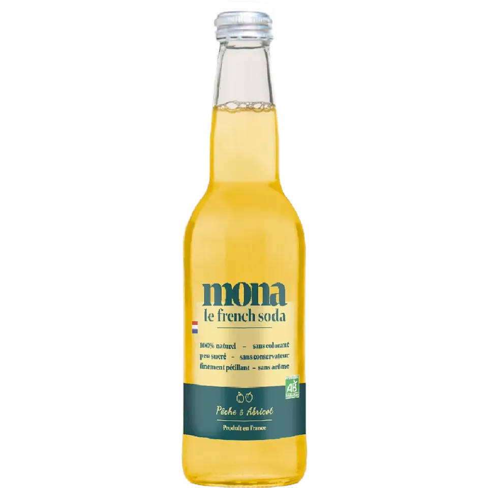 BAPBAP Mona Pêche Abricot soda 12 x 33 cl