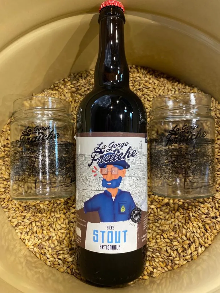 La Gorge Fraîche Stout coffret bière 75cl + 2 verres noire
