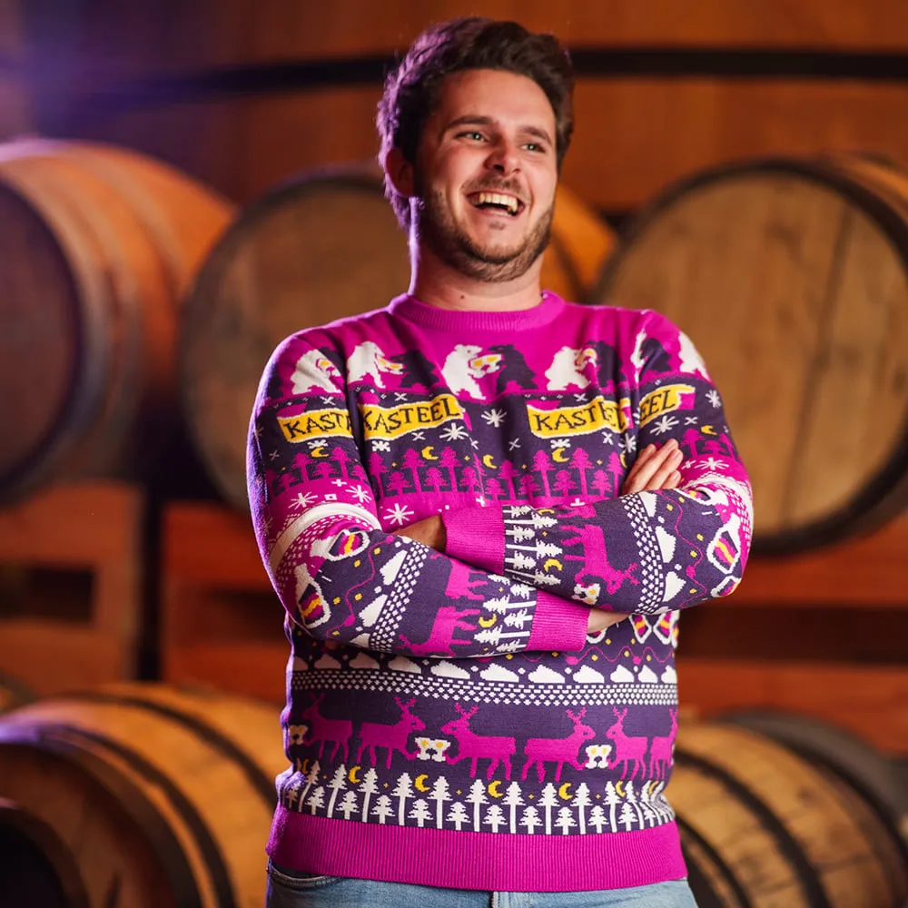 Kasteel Rubus pull de Noël violet acrylique doux